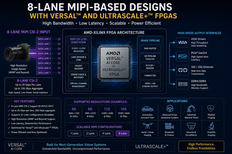 Based Design 8-Lane MIPI-Based Designs with Ultrascale+ or Versal FPGAs - LogicTronix